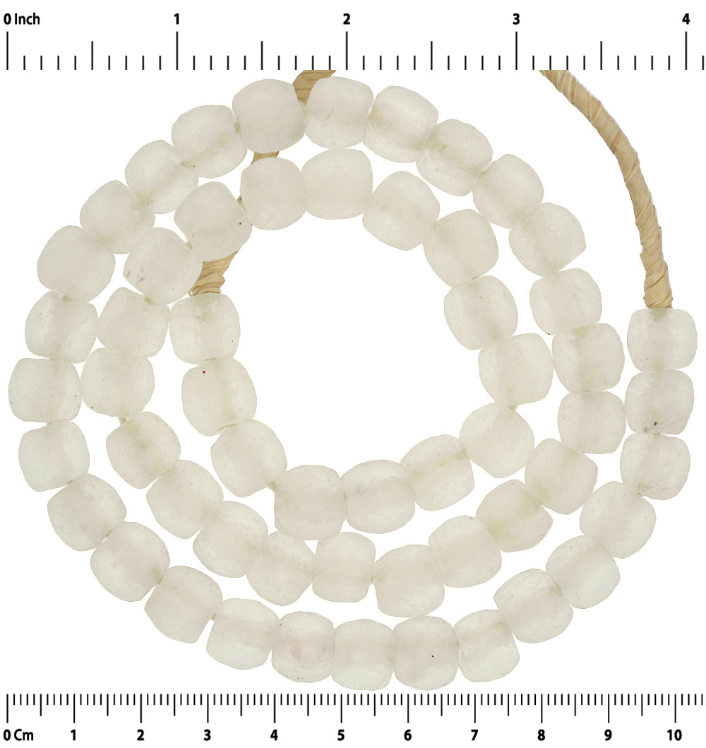 Translucent Krobo Glass Beads - African Handmade In Ghana - close-up