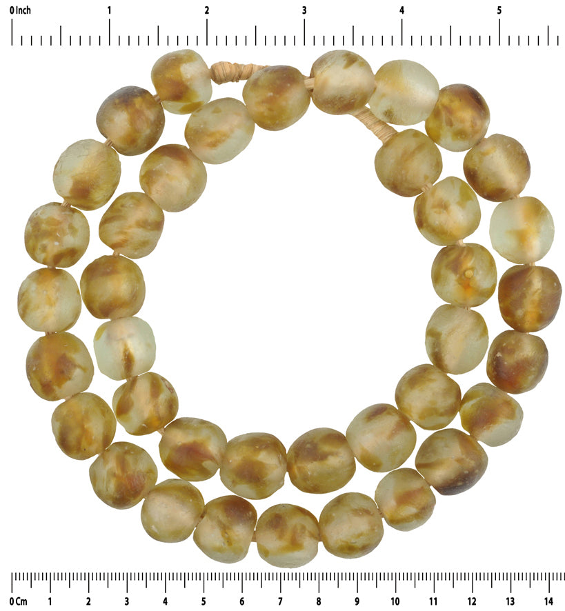 Translucent African Trade Beads - 16-17Mm Krobo Glass Beads - close-up