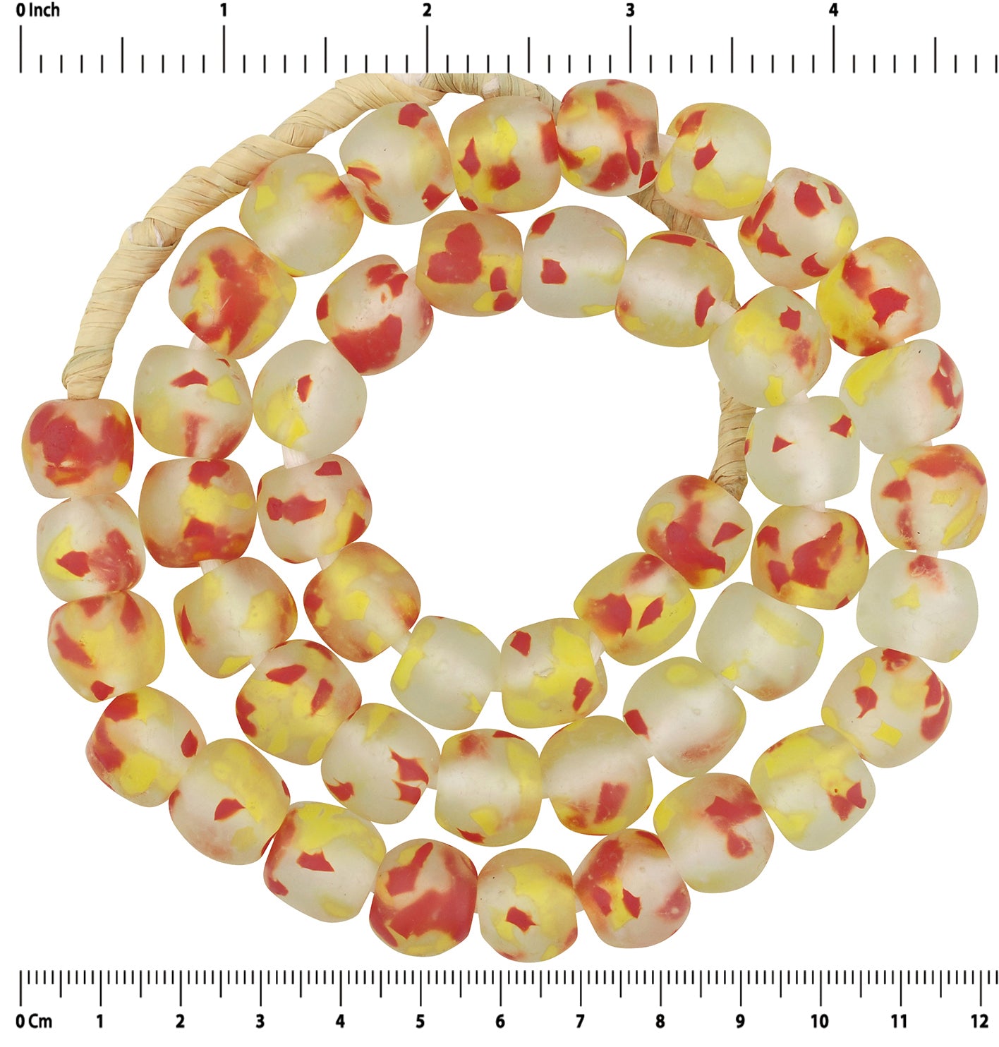 Stunning Translucent Krobo Glass Beads - African Trade Beads 13-14Mm - zoomed-in detail