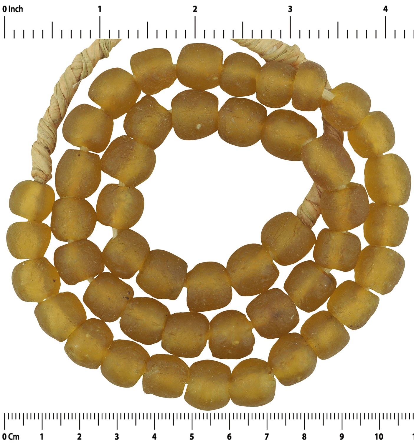 Authentic African Trade Beads - Translucent Krobo Glass Beads - zoomed-in detail