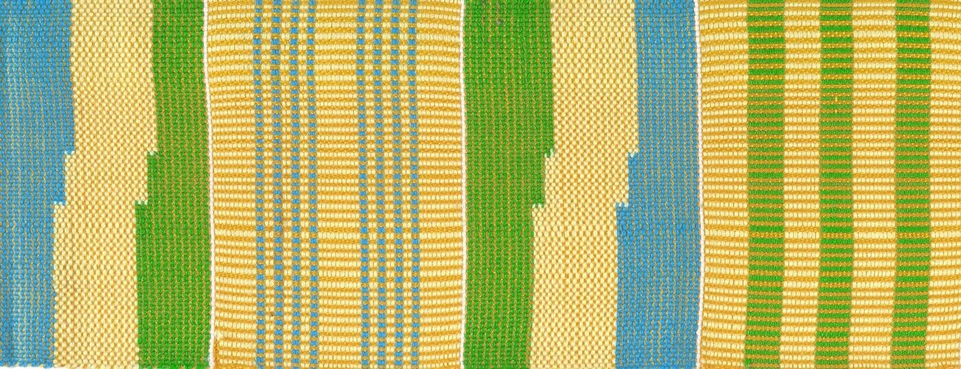 Authentic Ghanaian Kente Scarf - Handwoven African Heritage - alternate view