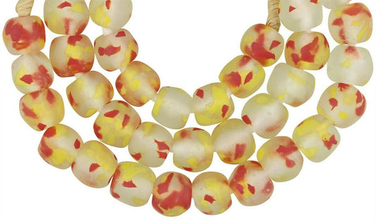 Stunning Translucent Krobo Glass Beads - African Trade Beads 13-14Mm - alternate view