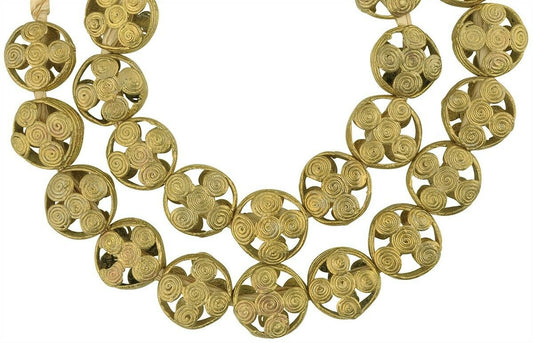 Tabular African Brass Beads - Handmade In Ghana - alternate view