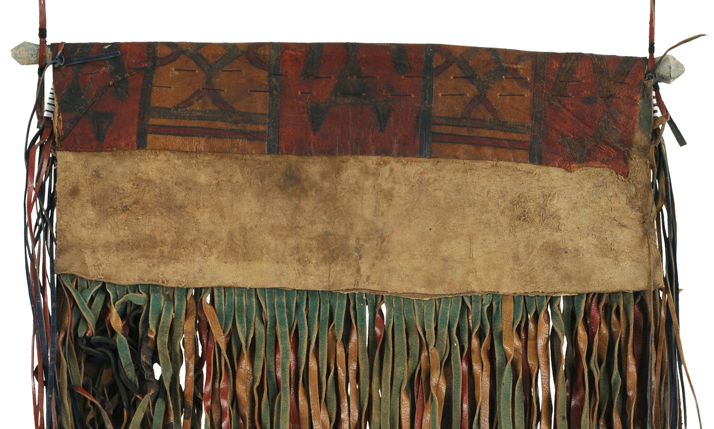 Leather Tuareg Old Tent Panel African Mali Niger Sahara Desert - zoomed-in detail
