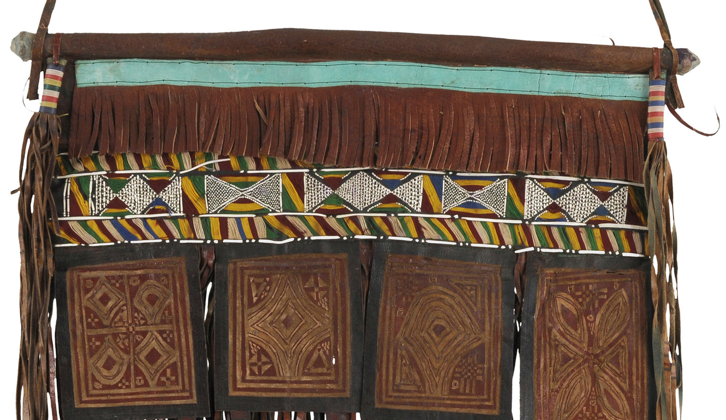 Authentic Tuareg Leather Wall Panel – Sahara Nomad Ethnic Decor