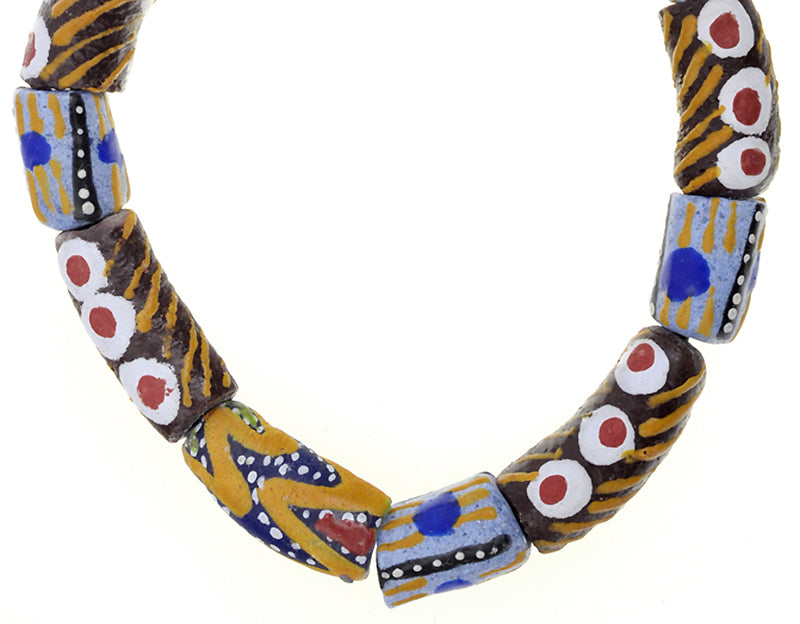 Handmade African Beaded Bracelet - Vibrant Glass Beads Jewelry - close-up