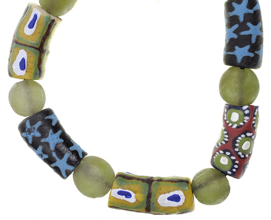 Handmade African Beaded Bracelet - Glass Trade Beads From Ghana - product focus