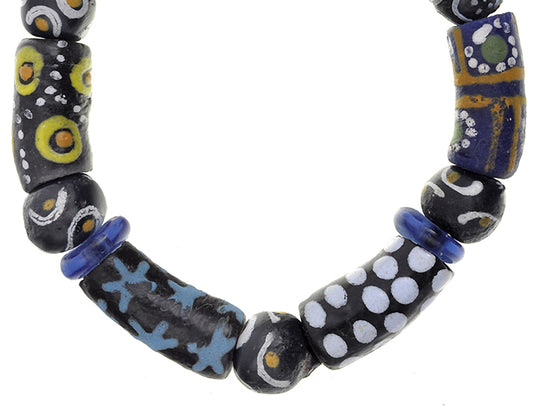 Handmade African Beaded Bracelet - Glass Trade Beads From Ghana - alternate view