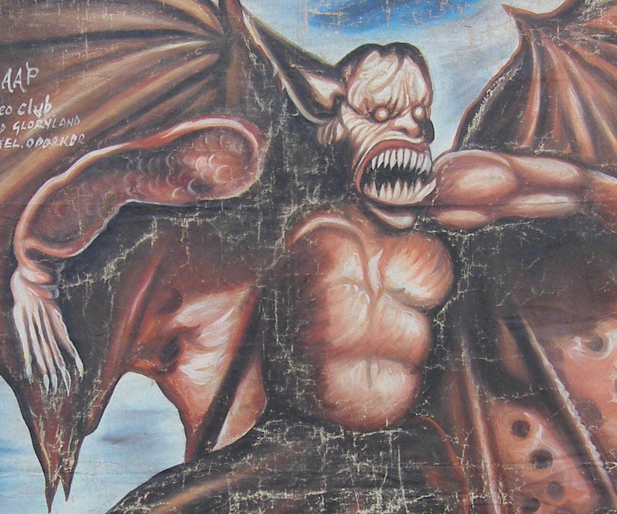 Pterodactyl Movie Poster - Authentic Ghanaian Hand-Painted Art - alternate view