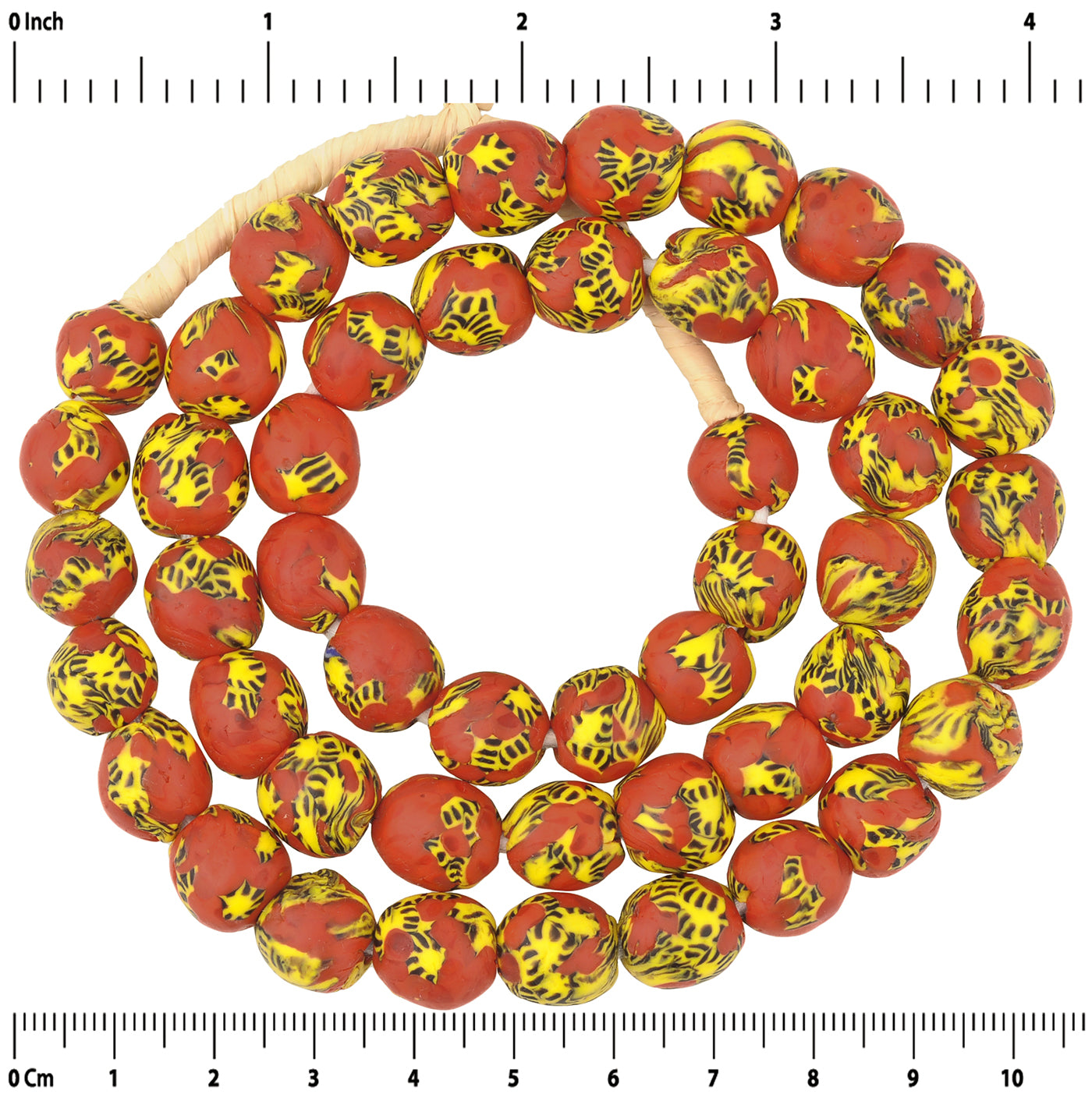 New African Trade Beads - Ghana Recycled Glass Krobo Beads - zoomed-in detail
