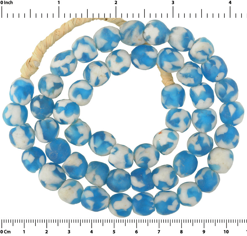 Handmade African Trade Beads - Fused Recycled Glass From Ghana - close-up