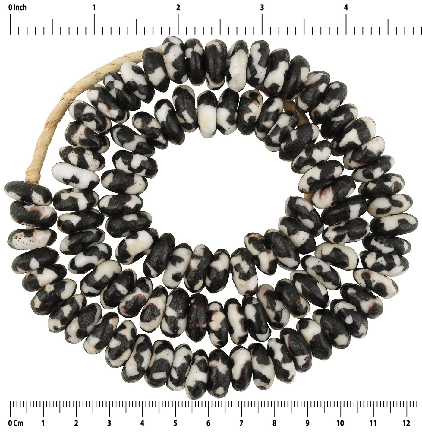 Large African Trade Beads - Recycled Glass From Ghana, 13-14Mm - zoomed-in detail