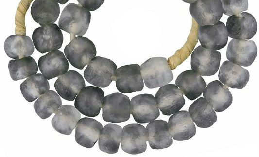 Translucent Recycled Krobo Glass Beads - 20.5" African Trade Beads - alternate view