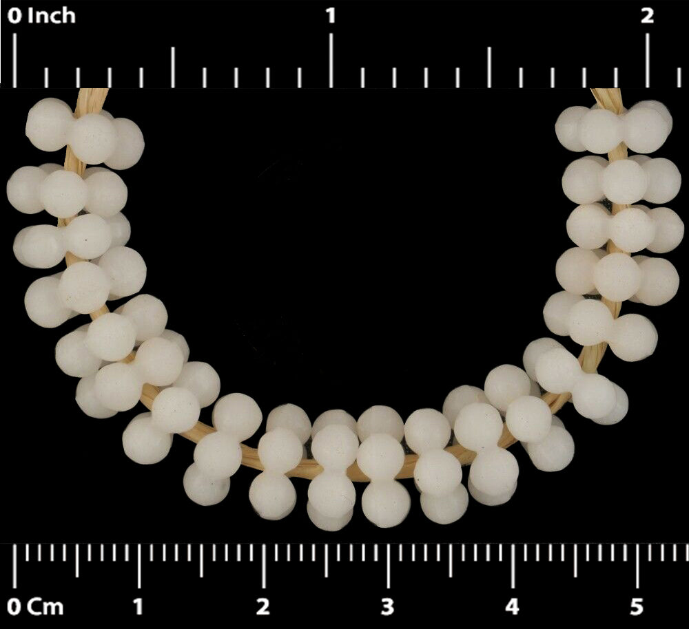 Old African Trade Beads Czech Bohemian Molded Glass Flower Floral Spacers Disks - close-up