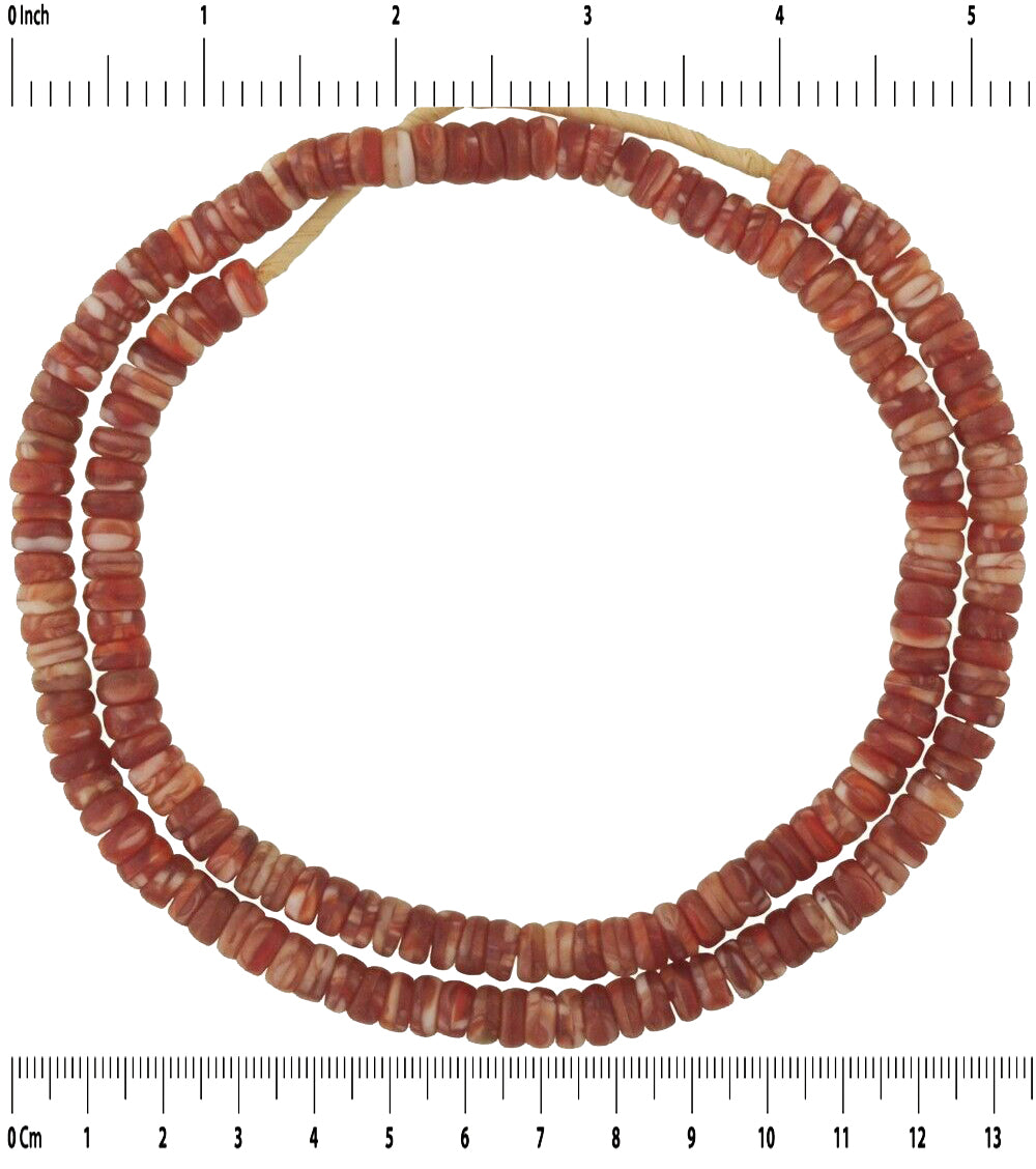 Old Bohemian Czech Molded Glass Trade Beads 8Mm - African Trade Beads - close-up