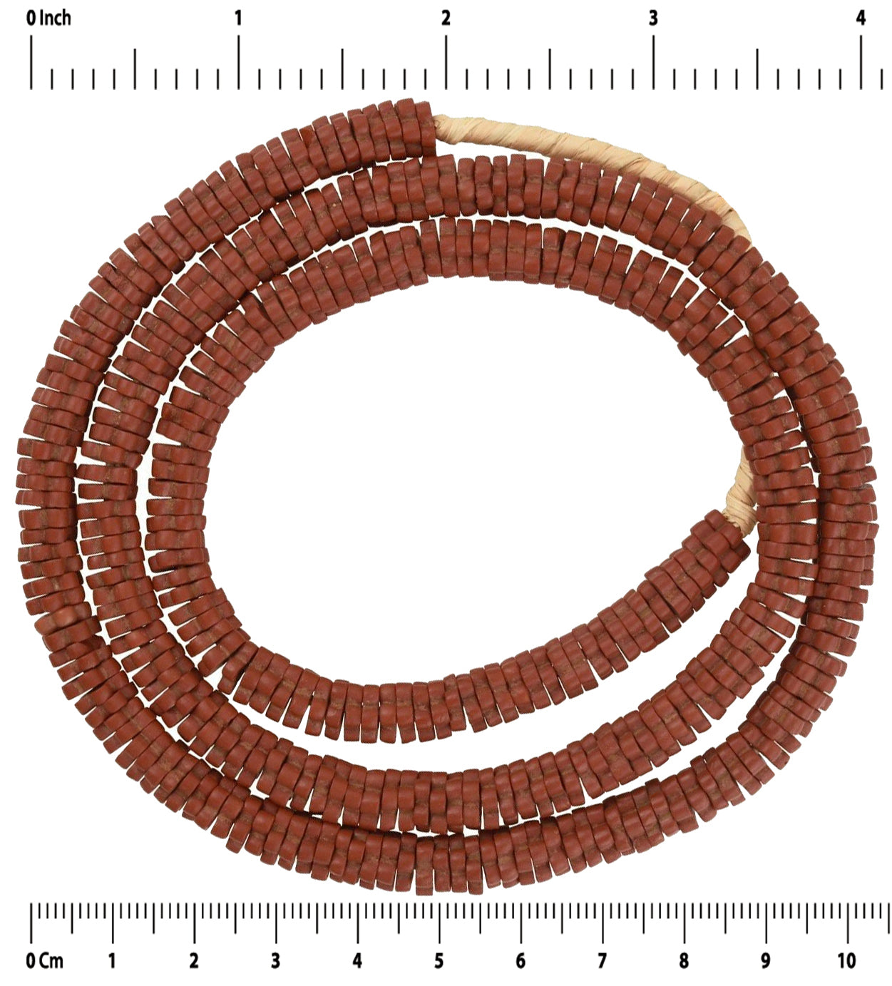 Old Brown Spacer Flower Czech Glass Trade Beads - Vintage Bohemian - zoomed-in detail