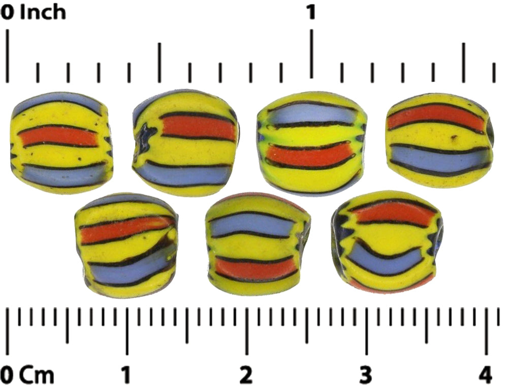 Old Tabular 2 Layers Chevron Venetian Glass Beads African Trade Beads Ghana Dipo - alternate view