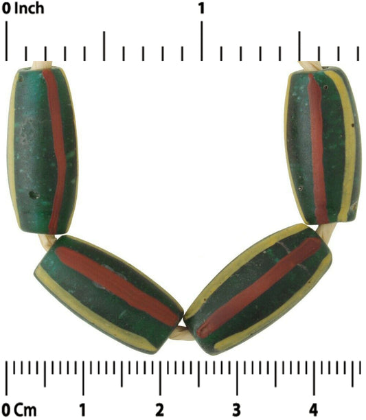 Old African Trade Beads Translucent Green Venetian Glass Beads Ghana Trade - alternate view