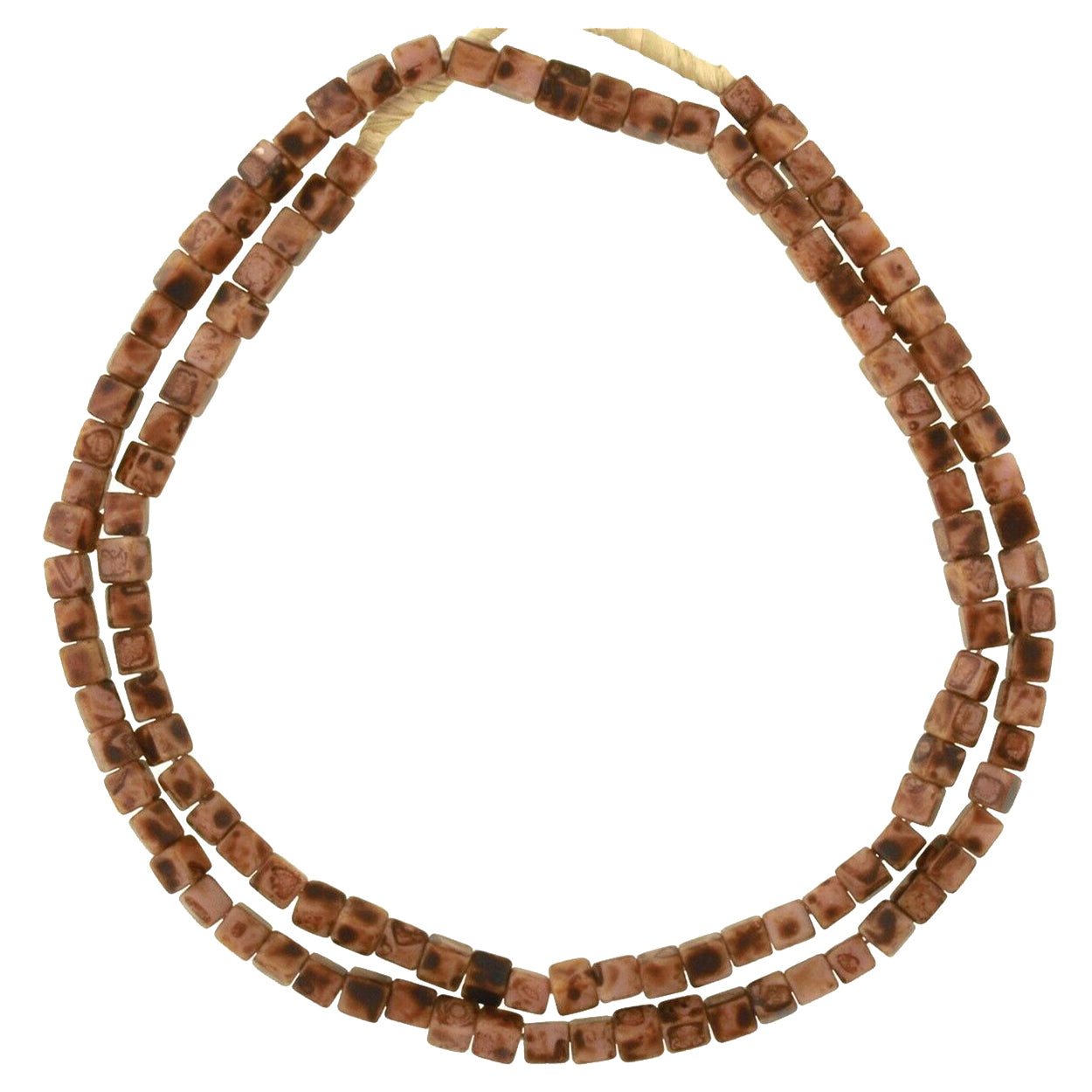Old Czech Cube Glass Trade Beads - Vintage Bohemian African Strand