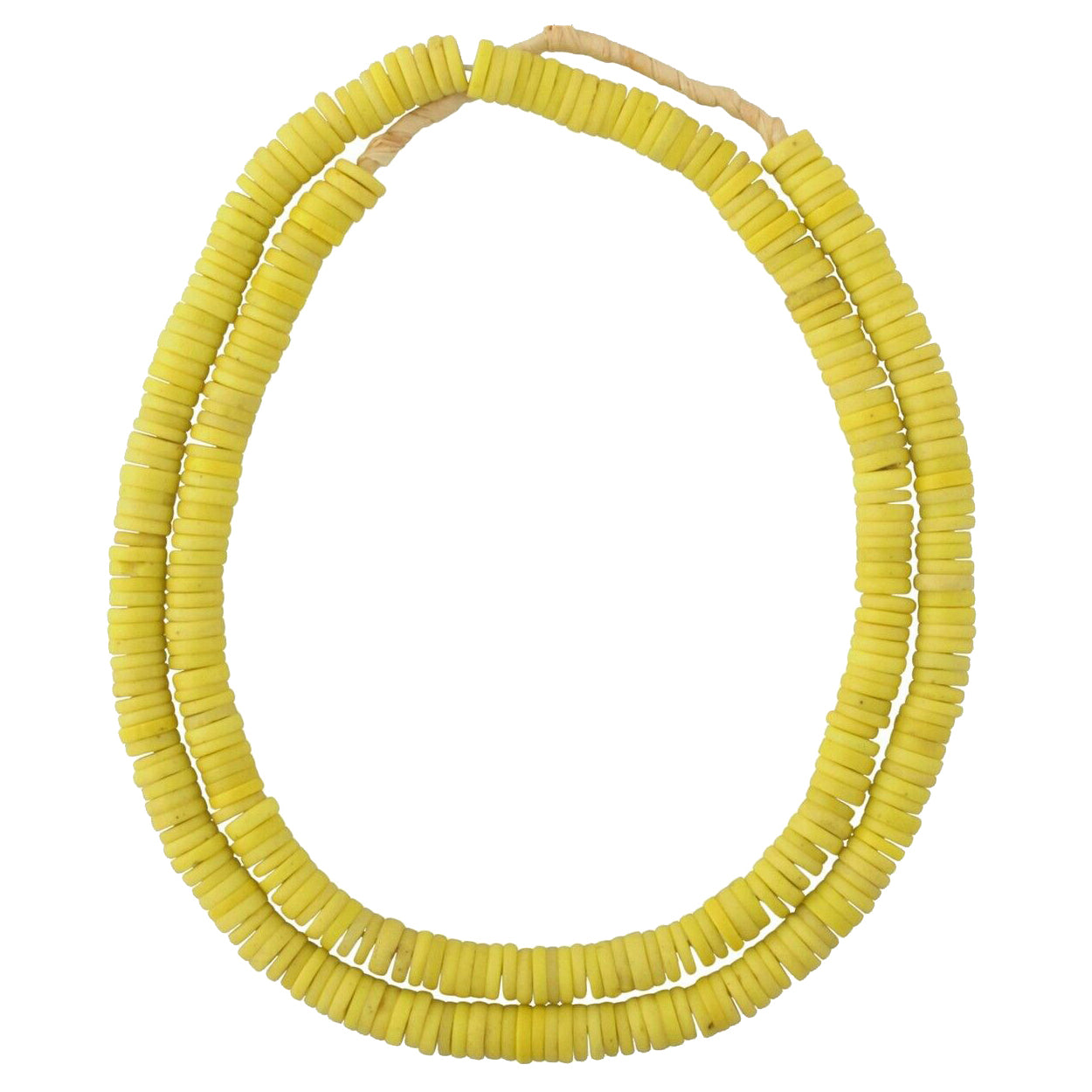 Old Bohemian Czech Yellow Disk Glass Trade Beads - African Spacers