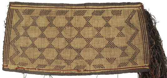 African Tuareg Woven Straw Leather Carpet Mat Niger Sahara - alternate view