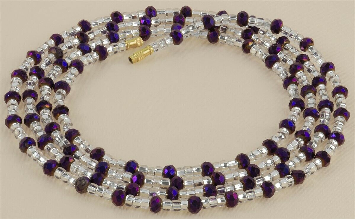 Waist Beads African Belly Chain Ghana Handmade Body Jewelry Weight Control - close-up
