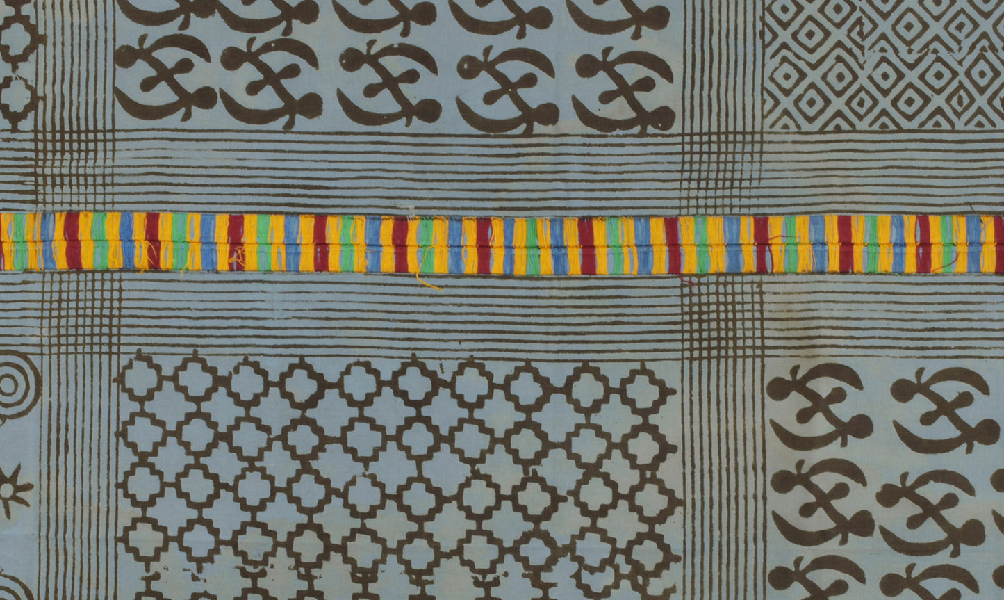 Vintage Hand Stamped Adinkra Cloth 55″×37½″ – Authentic 1970s Ghana