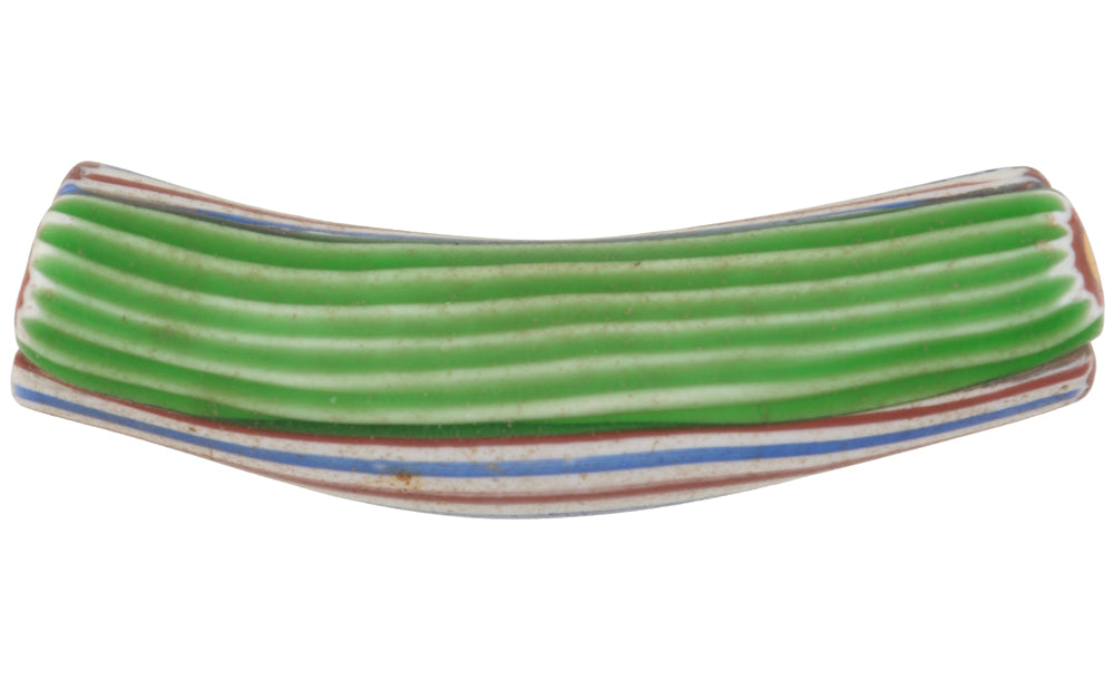 Antique Rare Elbow Millefiori Venetian Glass Trade Bead - 46X11Mm - alternate view