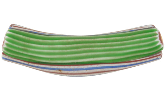 Antique Rare Elbow Millefiori Venetian Glass Trade Bead - 46X11Mm - alternate view