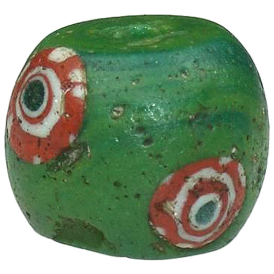 Rare Green Islamic Mosaic Glass Bead, Fustat, C.1200 Ad - alternate view