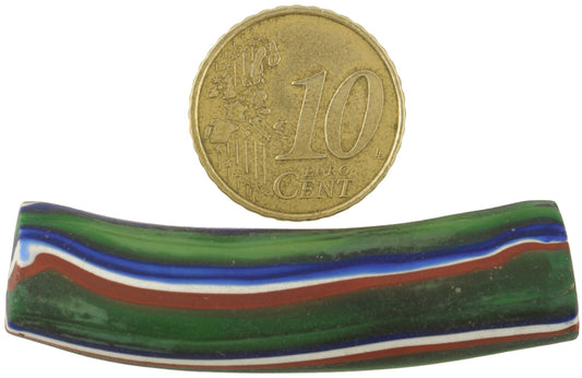 Rare Antique Elbow Millefiori Venetian Trade Bead, 51X13Mm, African Glass Bead - alternate view