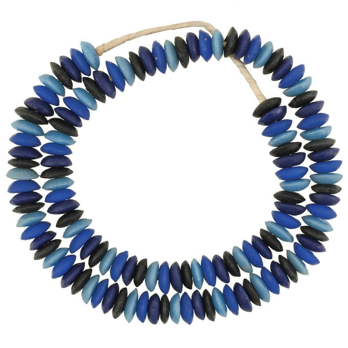 African Trade Beads: 24.5" Glass Beads, 13-14Mm, Handmade In Ghana