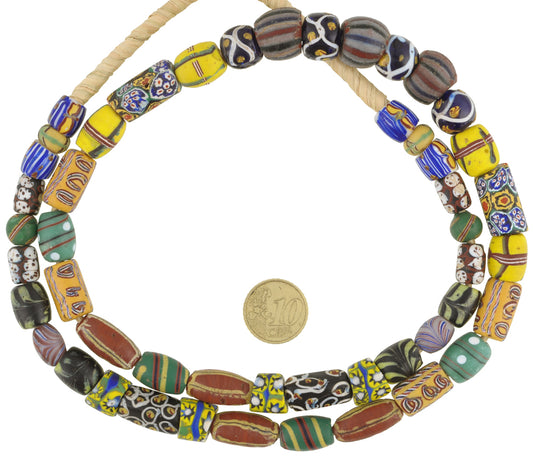 Antique Venetian Glass Trade Beads Strand, African Lampwork Beads, 67 Cm - alternate view