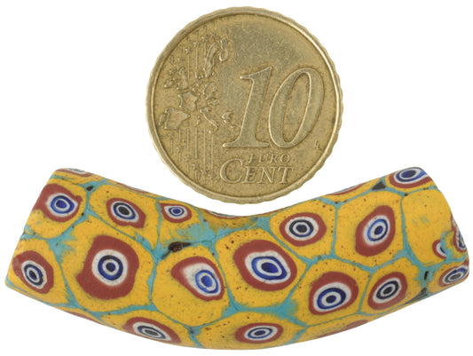 Rare Antique Venetian Elbow Millefiori Mosaic Glass Trade Bead - 45Mm - alternate view