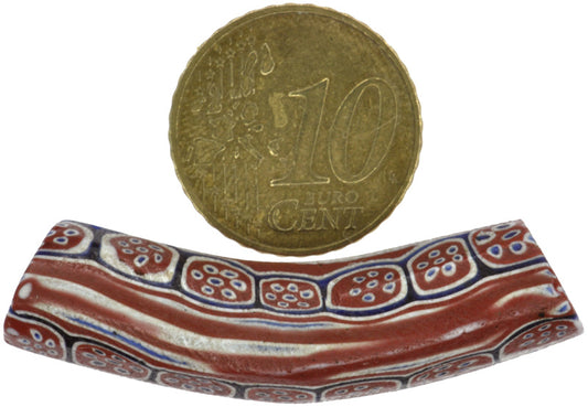 Antique Venetian Elbow Millefiori Mosaic Trade Bead - 40X11Mm, African Trade - alternate view