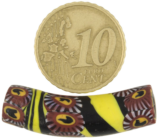 Rare Antique Murano Bird Millefiori Mosaic Glass Trade Bead 32X8Mm - alternate view