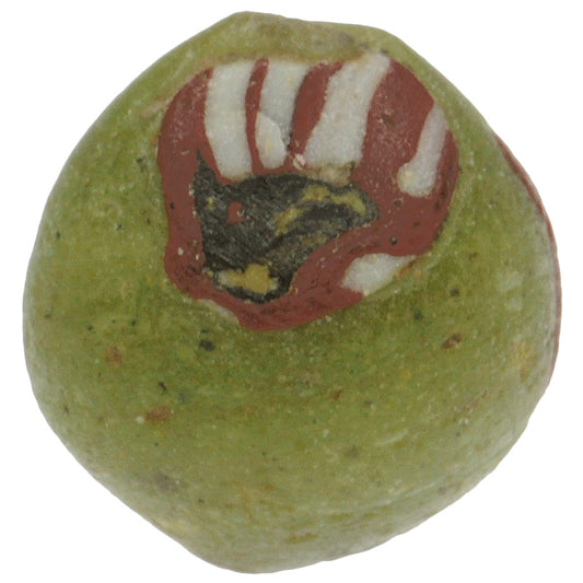 Rare Green & Multi-Color Mosaic Bead | Fustat Egypt C.1200 Ad - alternate view