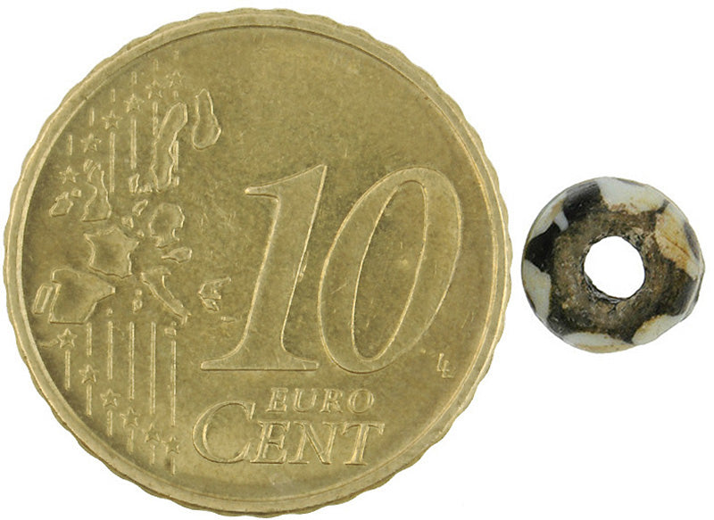 Rare Banded Fustat Islamic Glass Trade Bead, 1100 - 1200 Ad - close-up