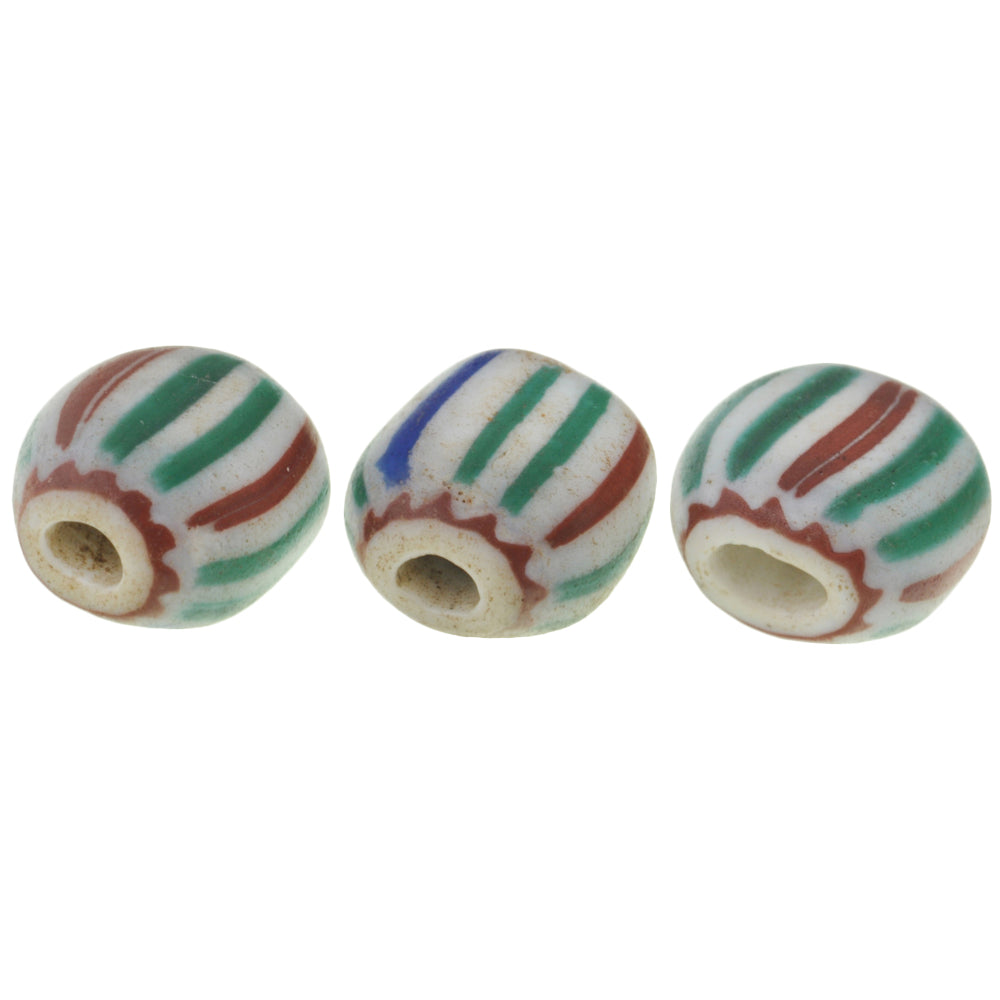 Rare Tabular 4-Layer Chevron Beads - 12 Stripes, 11X10X7Mm