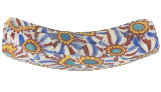 Rare Antique Surfboard-Shaped Venetian Millefiori Mosaic Trade Bead - 36Mm - alternate view