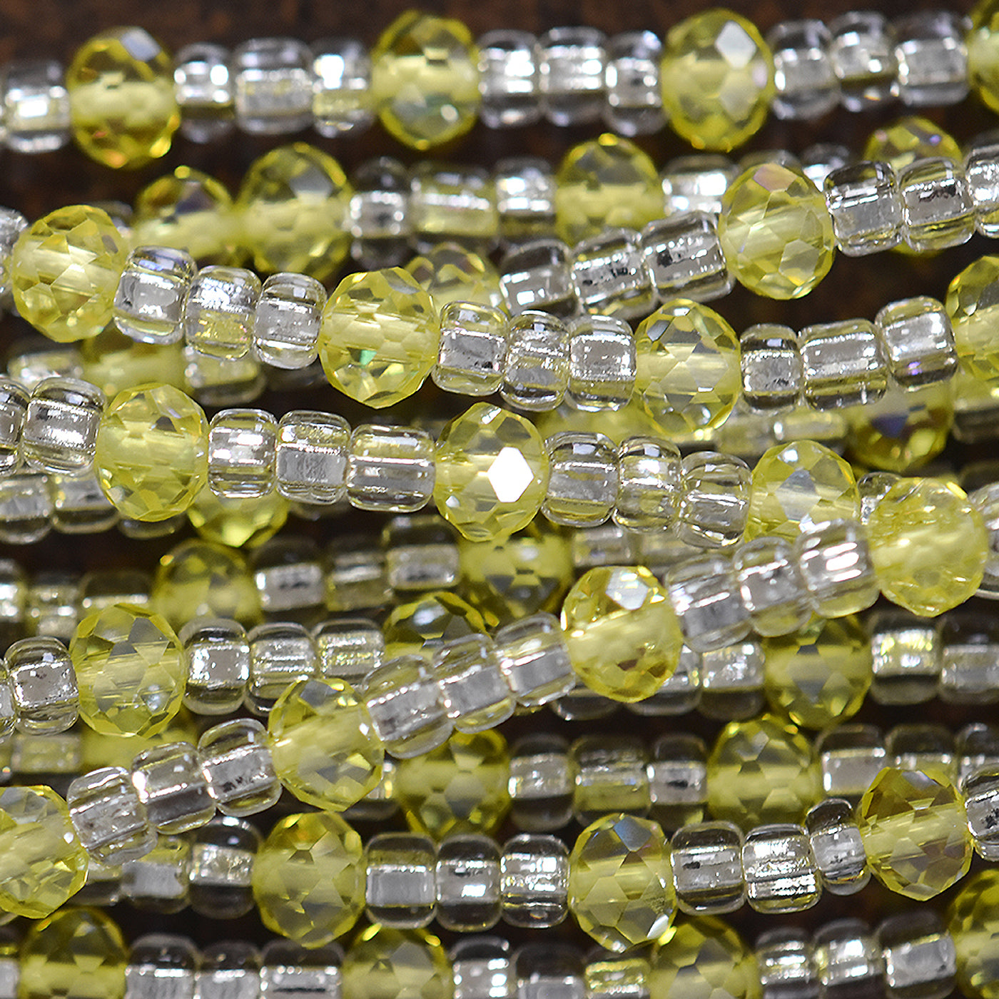 Yellow & Clear Handmade African Waist Beads - Body Jewelry