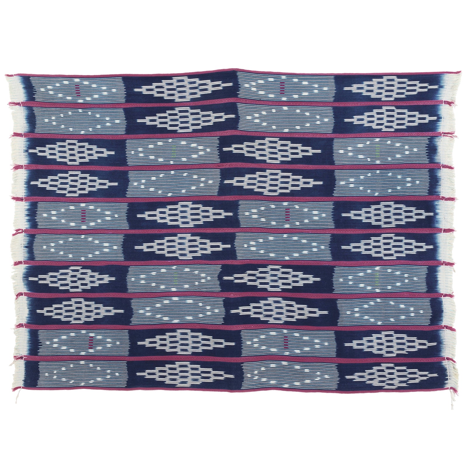 Vintage Handwoven Baule Cloth From Ivory Coast - Bondoukou'S Cultural Heirloom