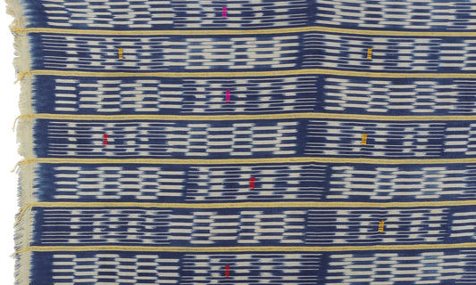 Vintage Handwoven Baule Cloth – Ivory Coast Textile 60″×42″