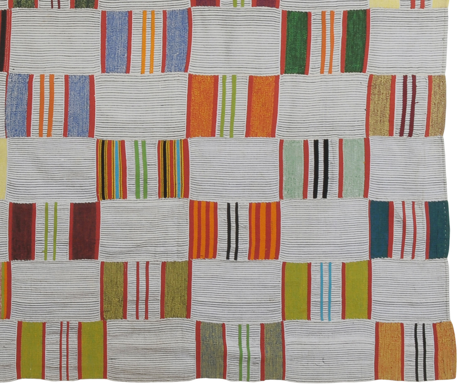 Authentic 1960S-1970S Ewe Kente Cloth From Ghana - A Symbol Of Cultural Heritage - angled shot