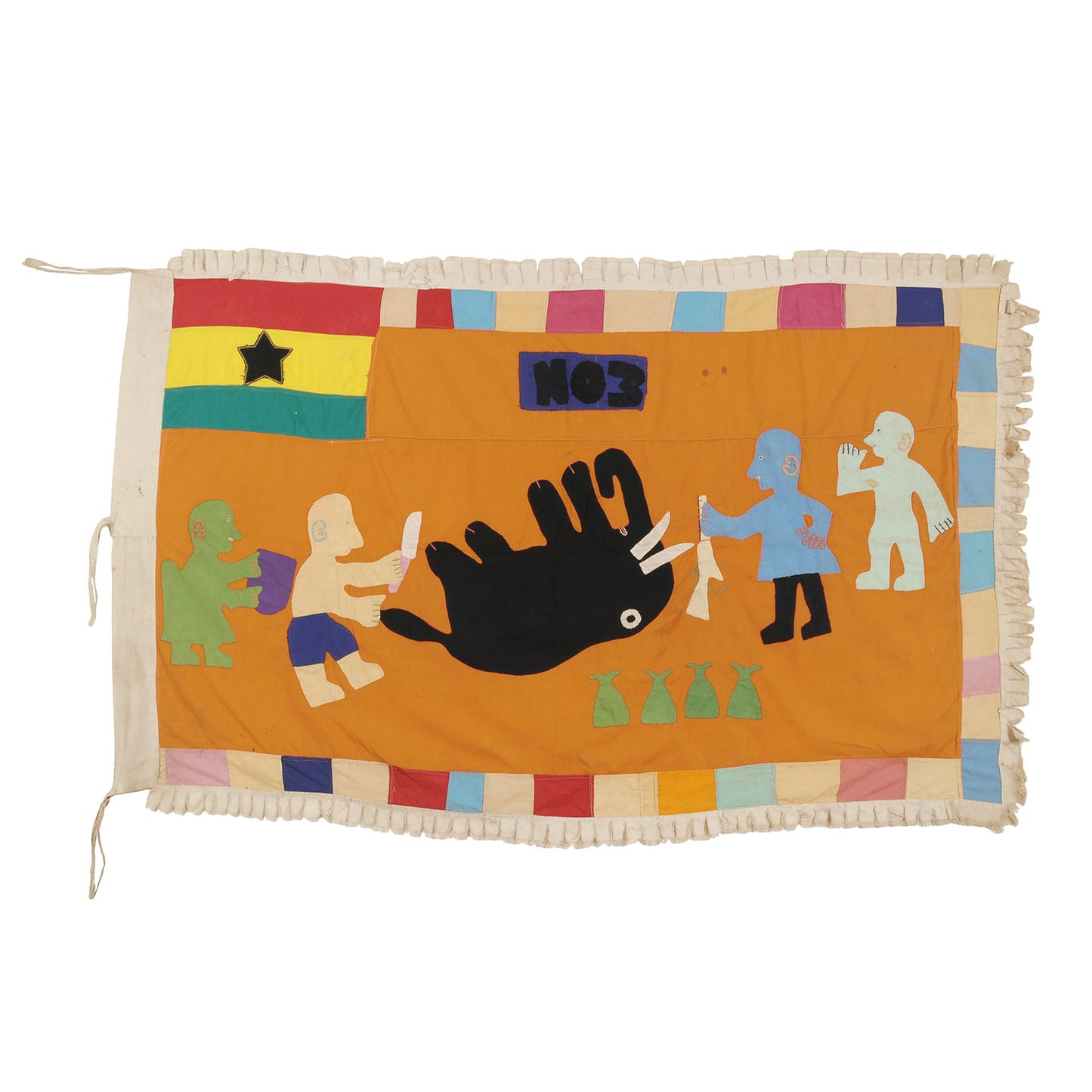 Asafo Flag (Asafo Frankaa) 61½″ × 39″ – Fante War Company Banner