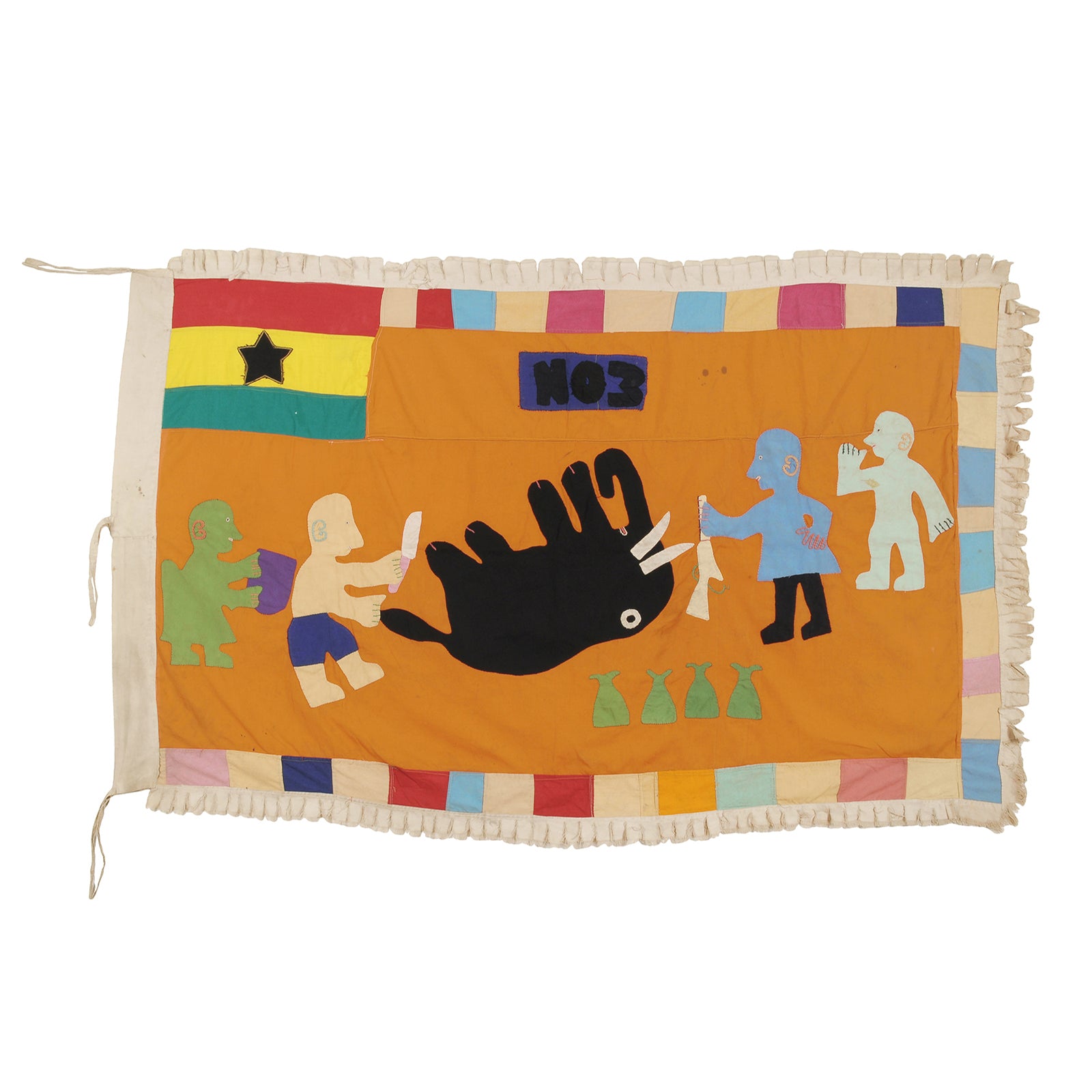 Asafo Flag (Asafo Frankaa) 61½″ × 39″ – Fante War Company Banner