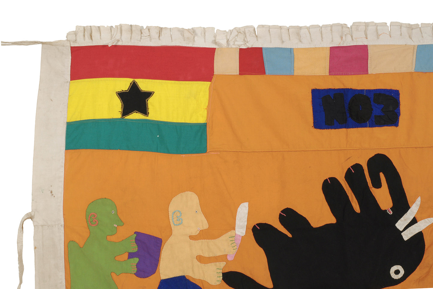 Asafo Flag (Asafo Frankaa) 61½″ × 39″ – Fante War Company Banner