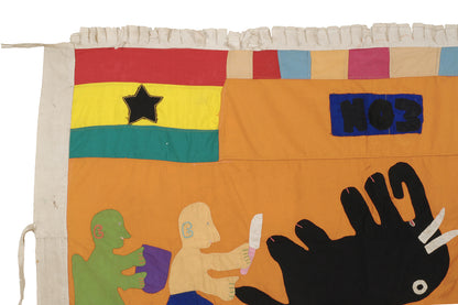 Asafo Flag (Asafo Frankaa) 61½″ × 39″ – Fante War Company Banner