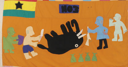 Asafo Flag (Asafo Frankaa) 61½″ × 39″ – Fante War Company Banner