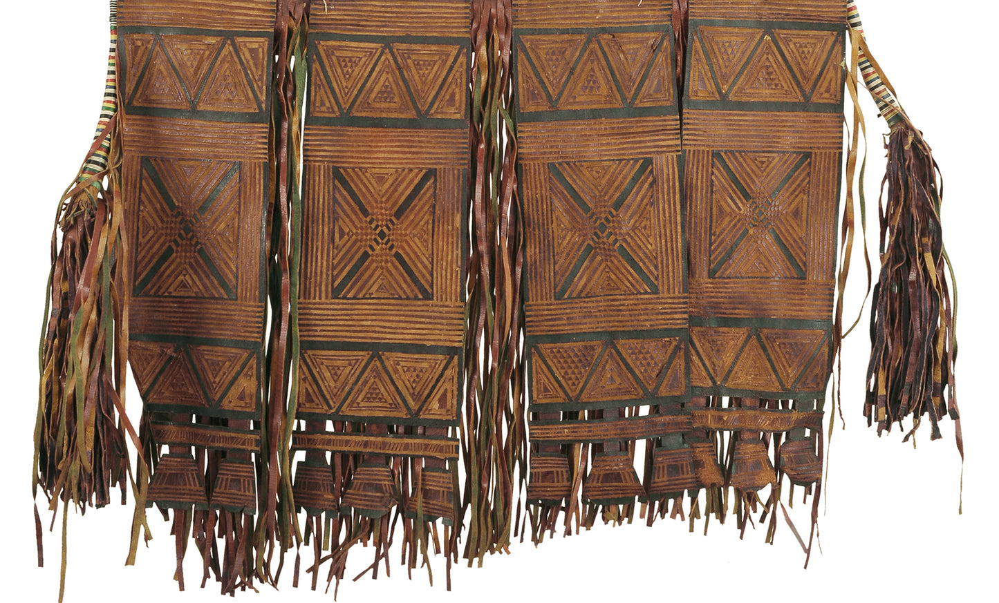 Authentic Old Tuareg Leather Panel From Niger - Traditional Saharan Artistry - close-up